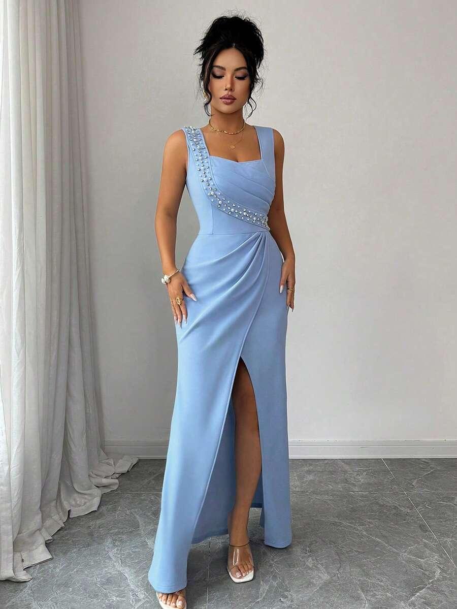 NIEBIESKA MAXI SUKIENKA