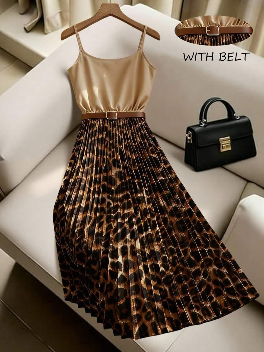 sukienka na ramiączkach animal print