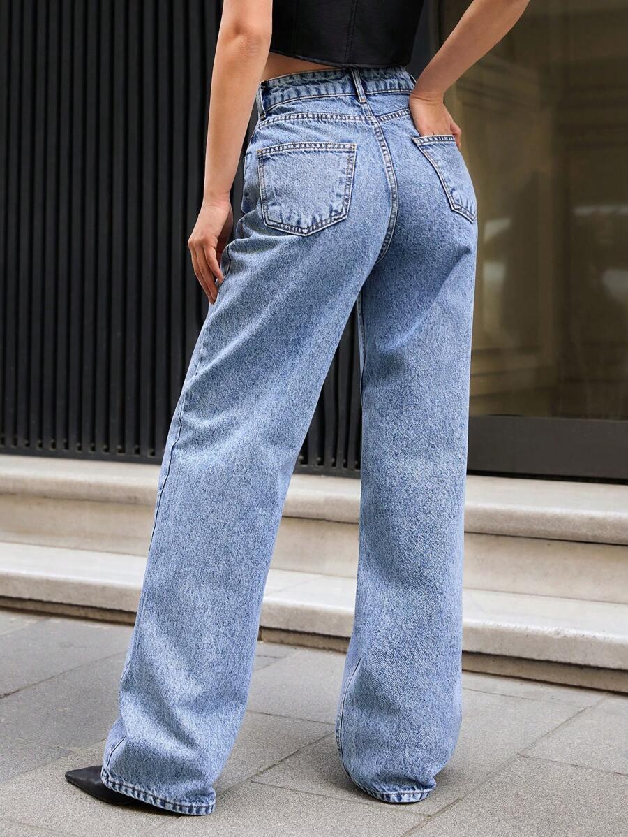 JEANSY DAMSKIE DZWONY REGULAR WYSOKI STAN BAWEŁNA