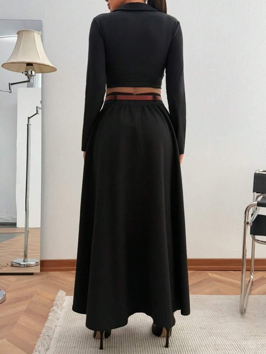 czarna maxi spódnica 