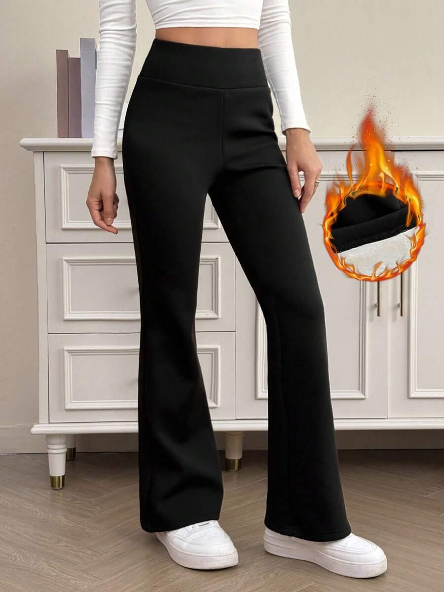 czarne legginsy dzwony