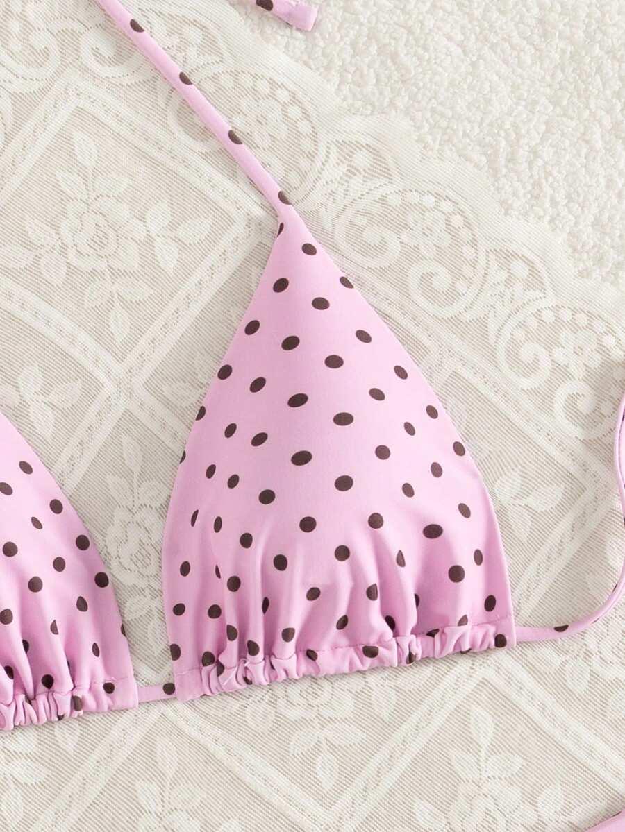 różowy komplet bikini 3-pack