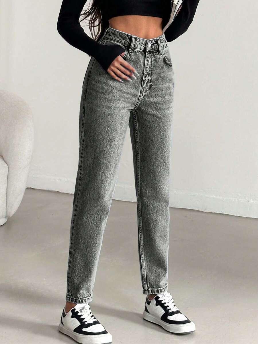 SZARE SPODNIE JEANS