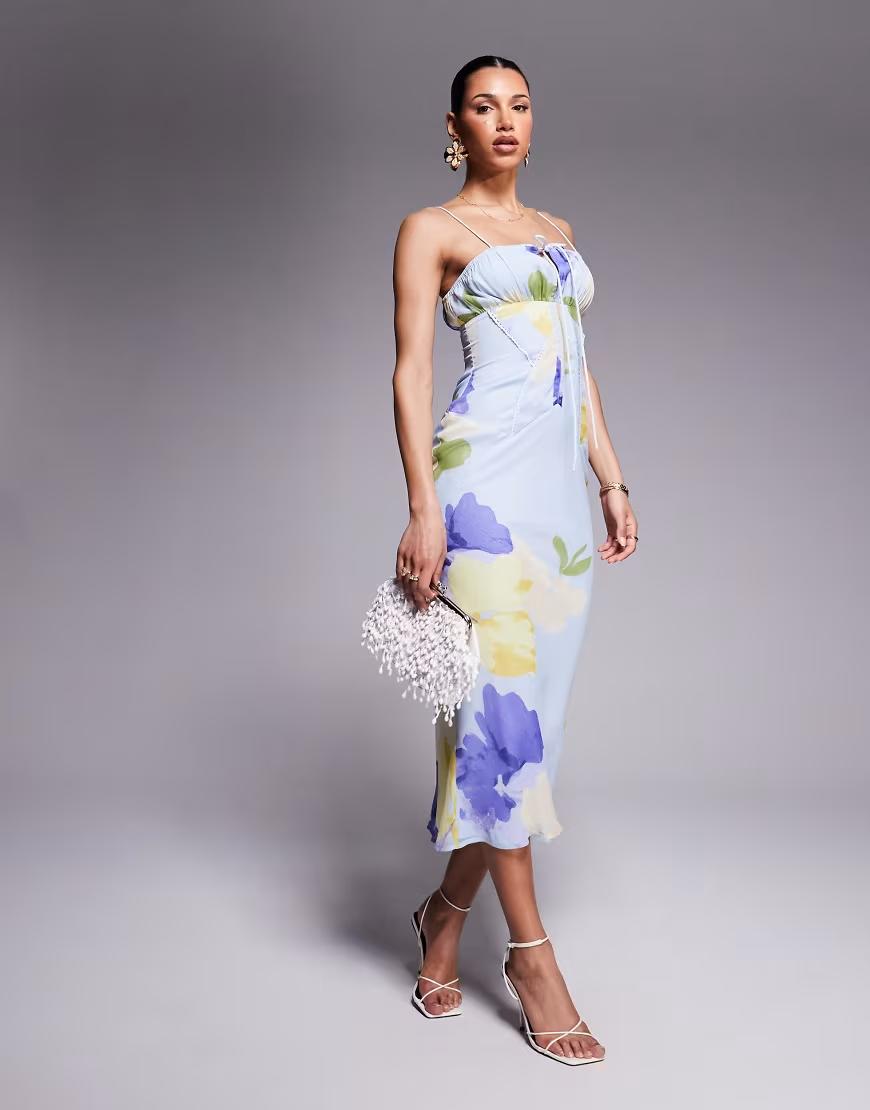 SZYFONOWA SUKIENKA FLORAL PRINT 