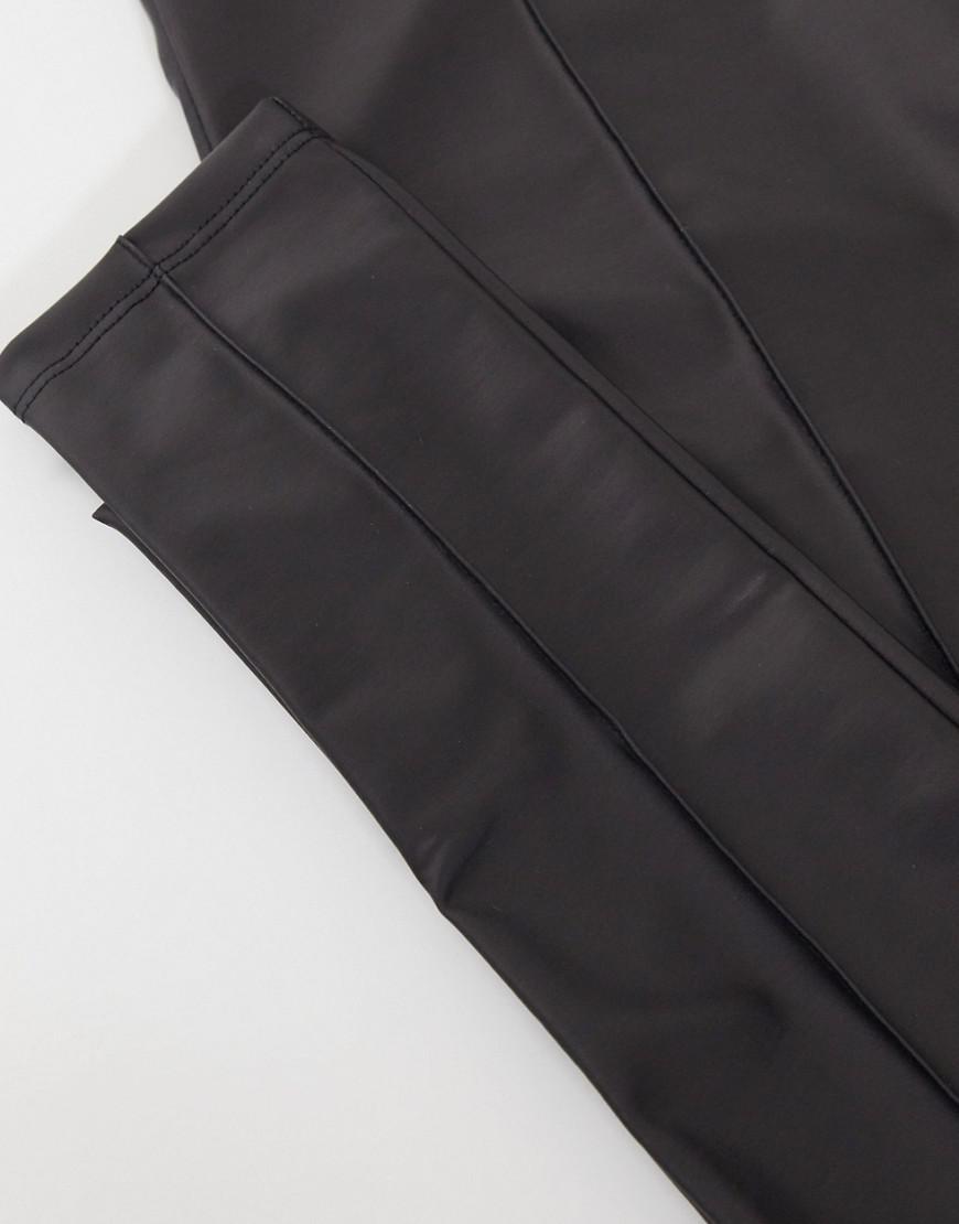 CZARNE LEGGINSY IMITACJA SKÓRY