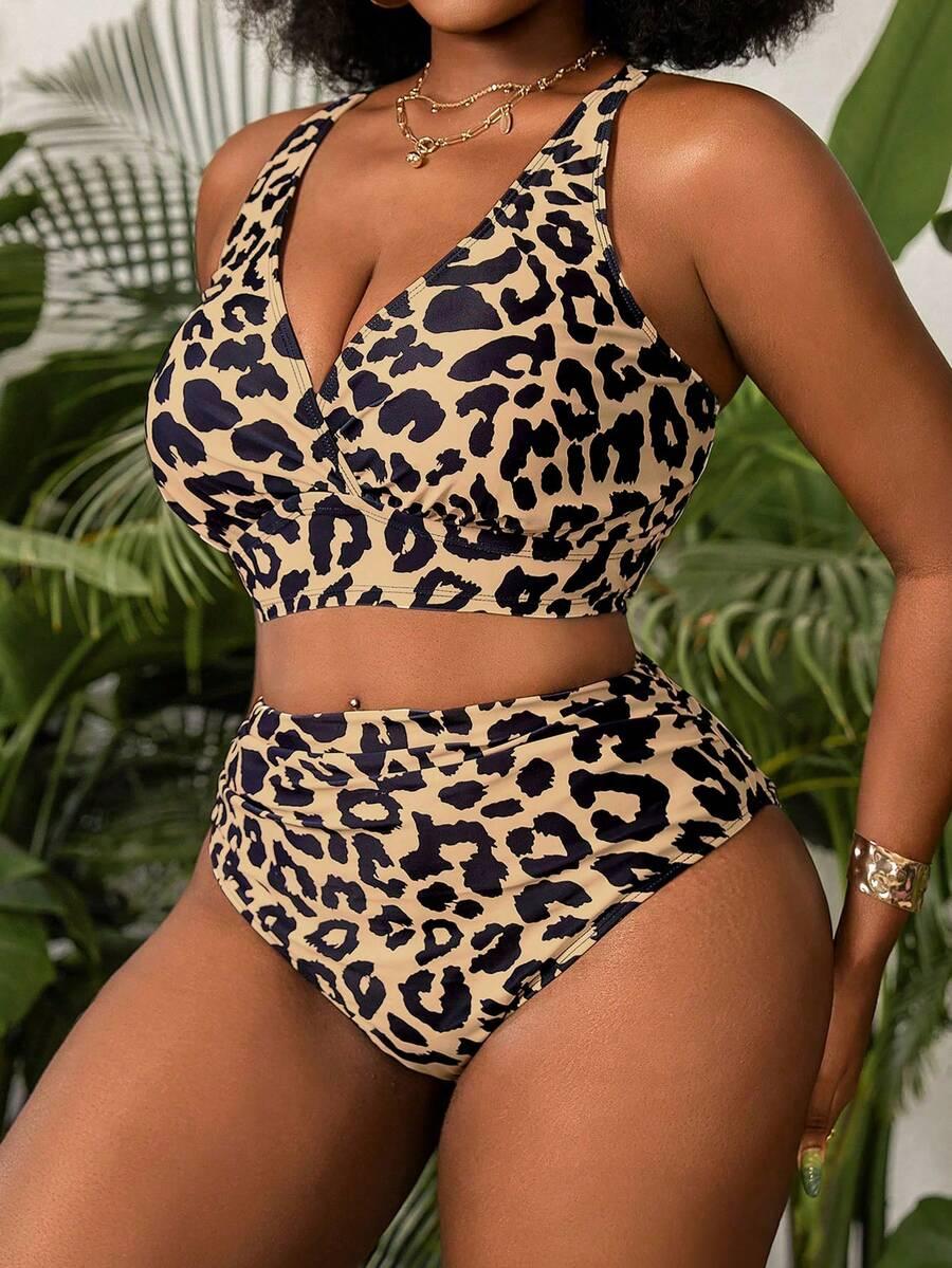 dwuczęściowy strój kąpielowy animal print 