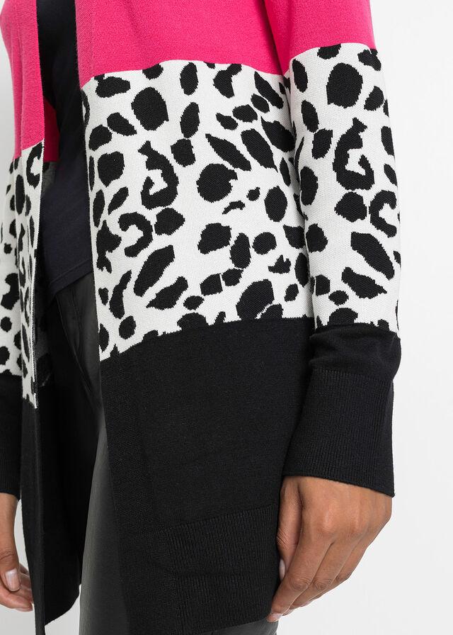 SWETER ROZPINANY W PANTERKĘ 