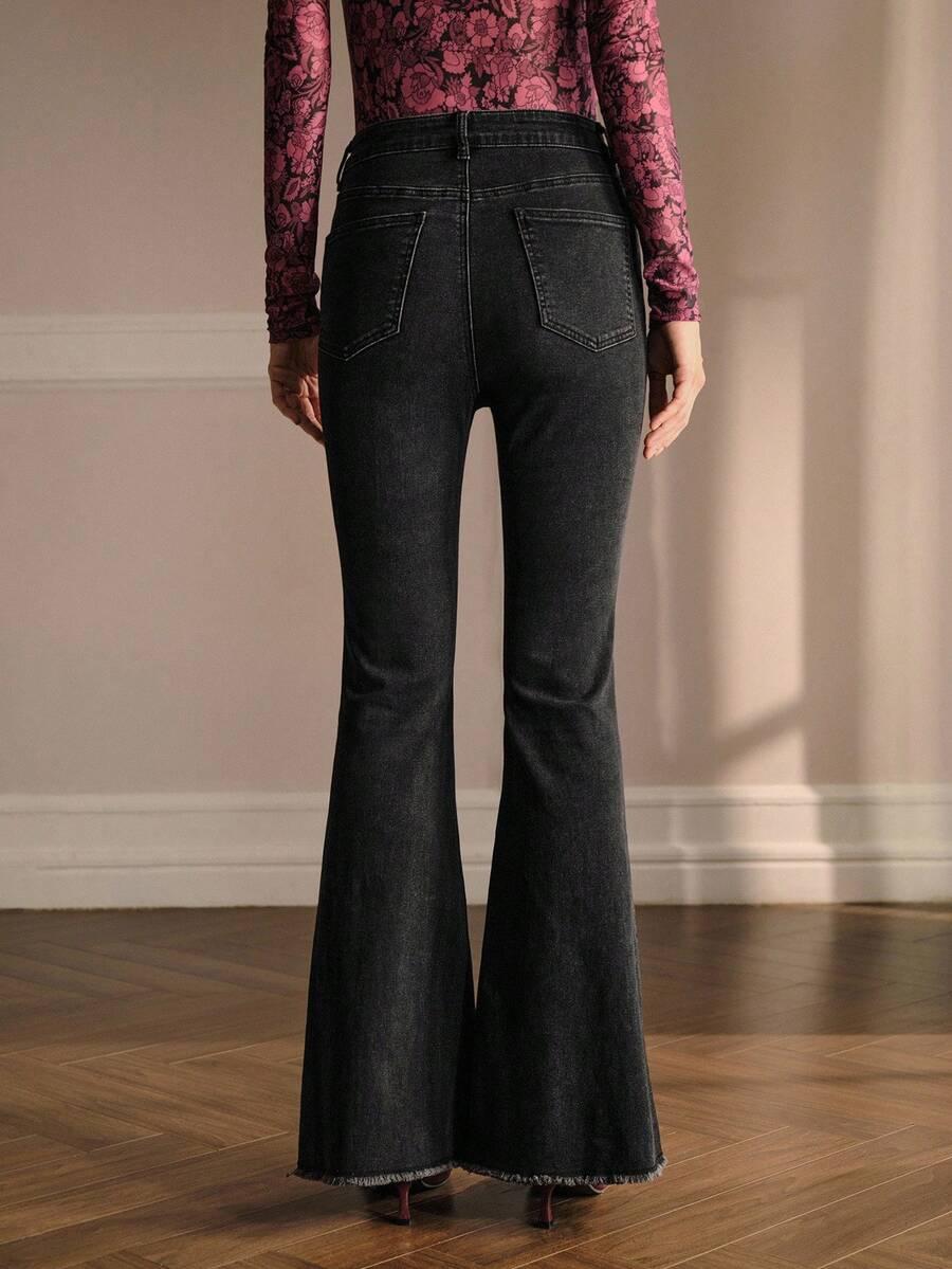 CZARNE SPODNIE JEANS 