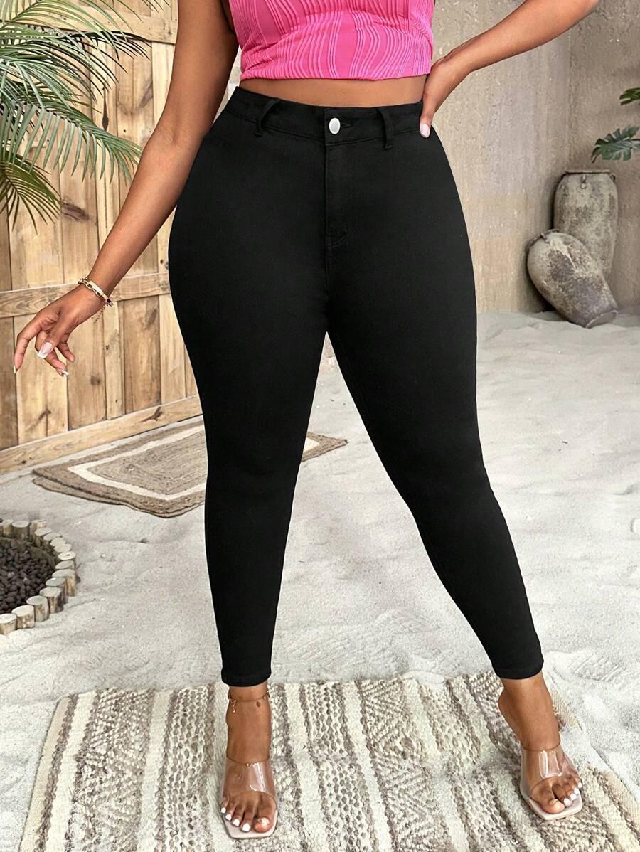 CZARNE SPODNIE JEANS
