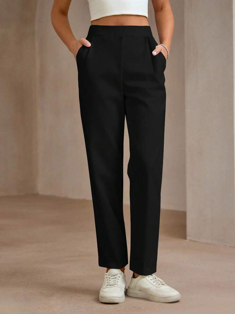 CZARNE ELEGANCKIE SPODNIE 