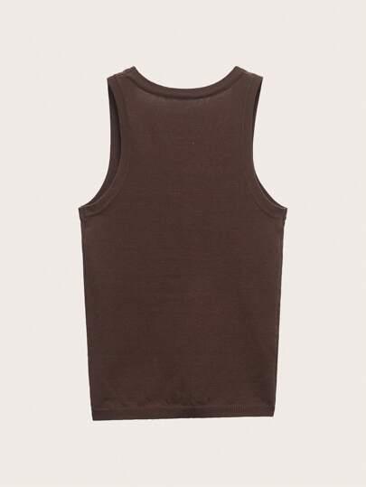 brązowy top casual
