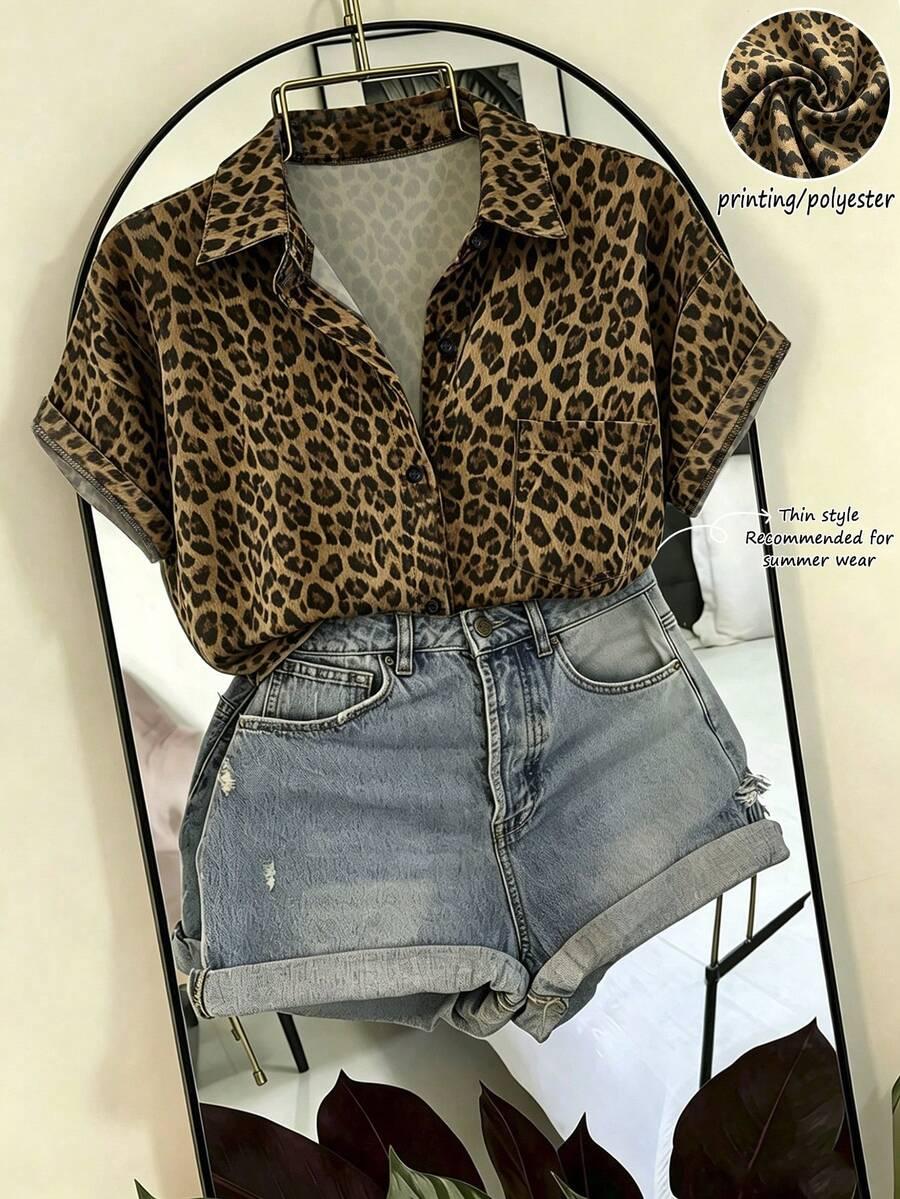 koszula krótki rękaw animal print
