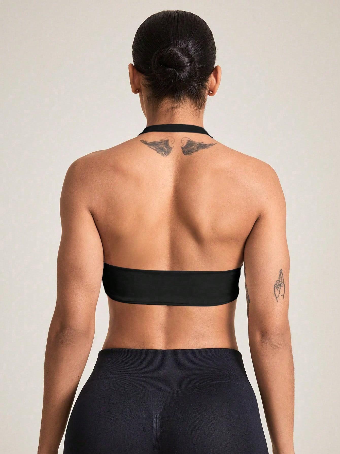 czarny sportowy top 