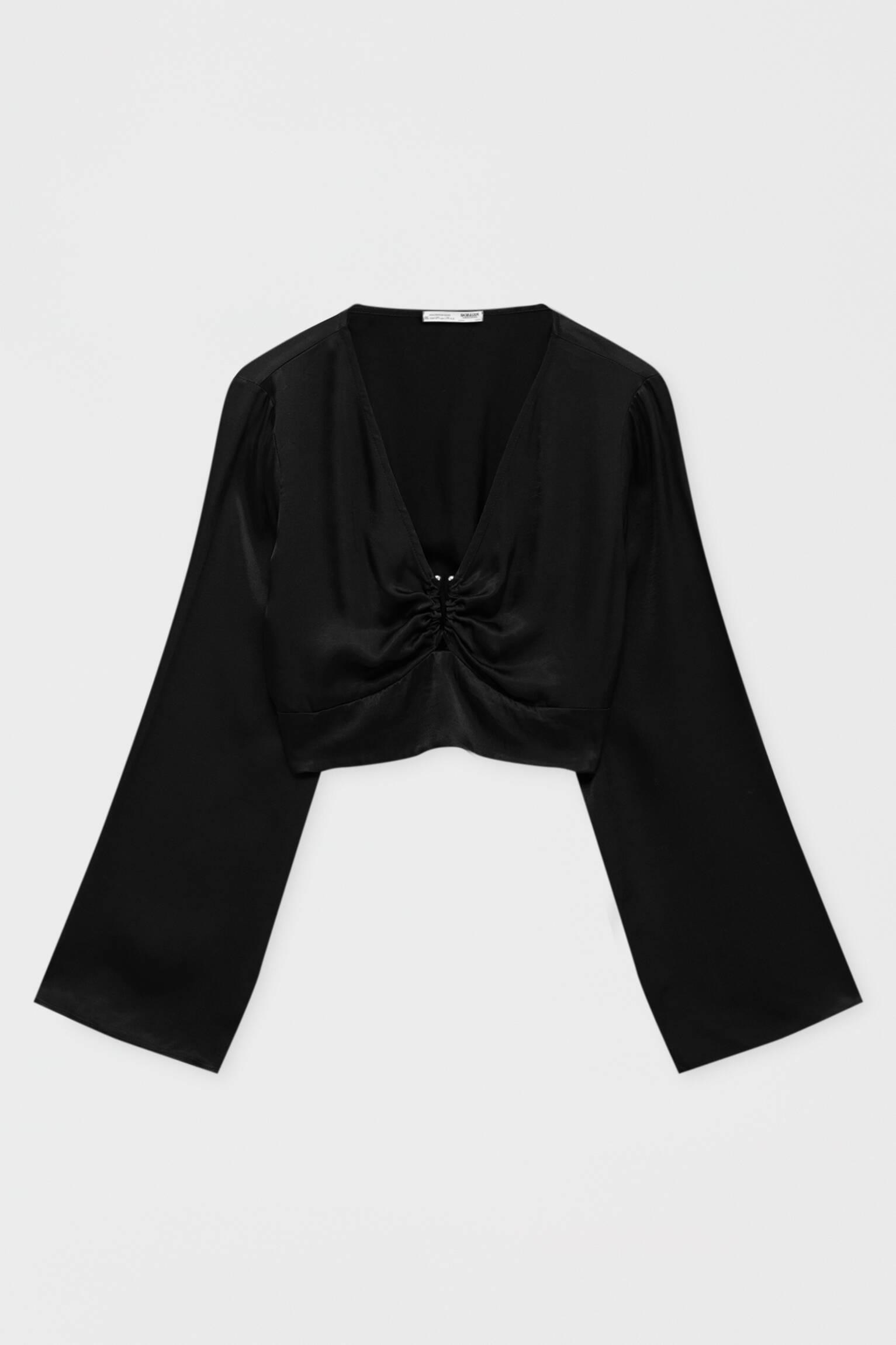 CZARNY TOP V NECK
