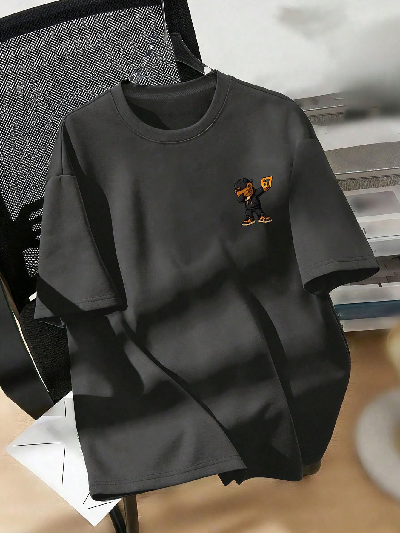 SZARY T-SHIRT PRINT