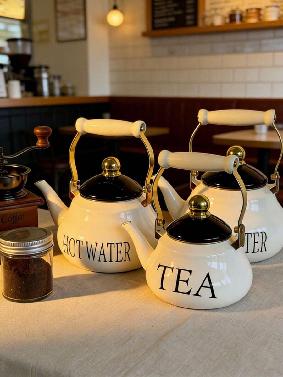 biały czajnik napis tea