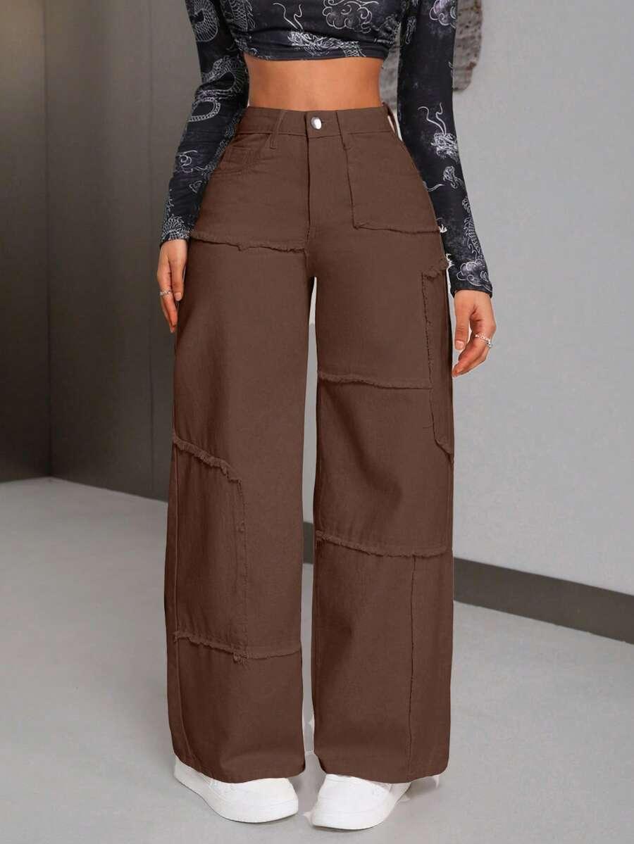 brązowe spodnie jeans