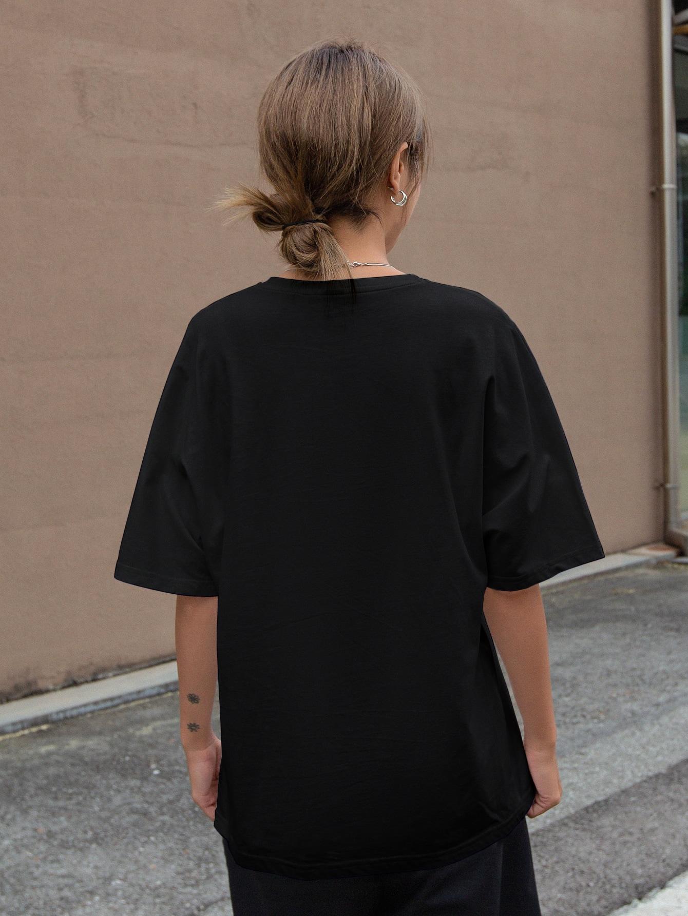 CZARNY ASYMETRYCZNY T-SHIRT 