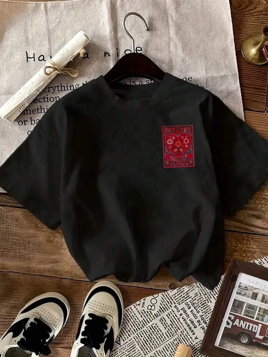 czarny t-shirt nadruk