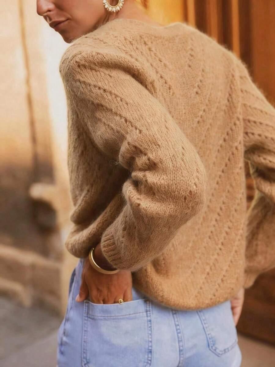 SWETER ROZPINANY Z DŁUGIM RĘKAWEM 