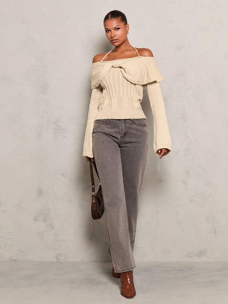  SWETER DAMSKI Z ODKRYTYMI RAMIONAMI 