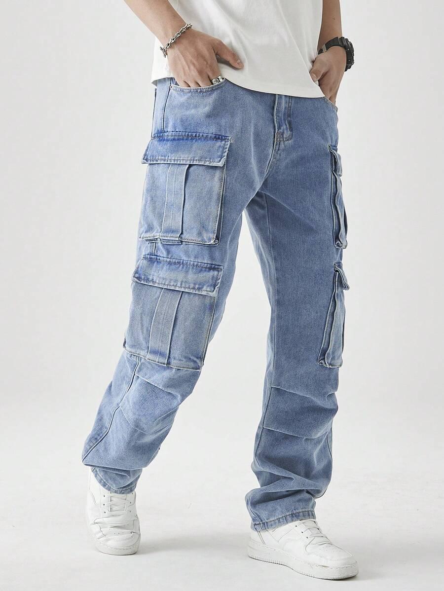 niebieskie spodnie jeans kieszenie 