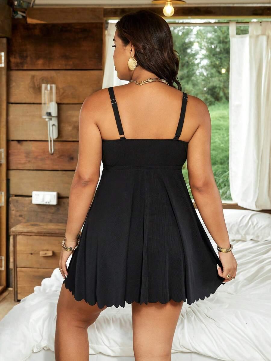 czarny DWUCZĘŚCIOWY STRÓJ KĄPIELOWY tankini
