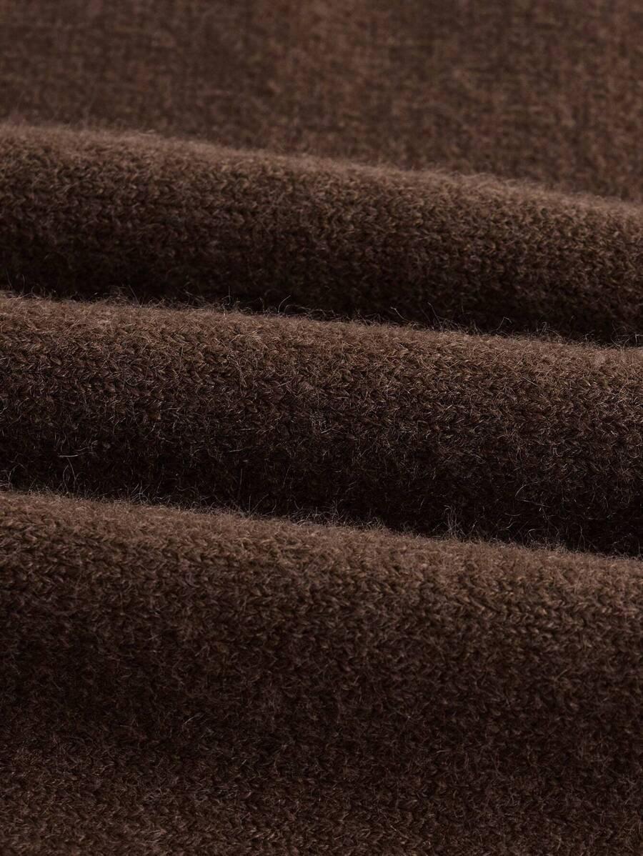 BRĄZOWY SWETER ASYMETRYCZNY DEKOLT