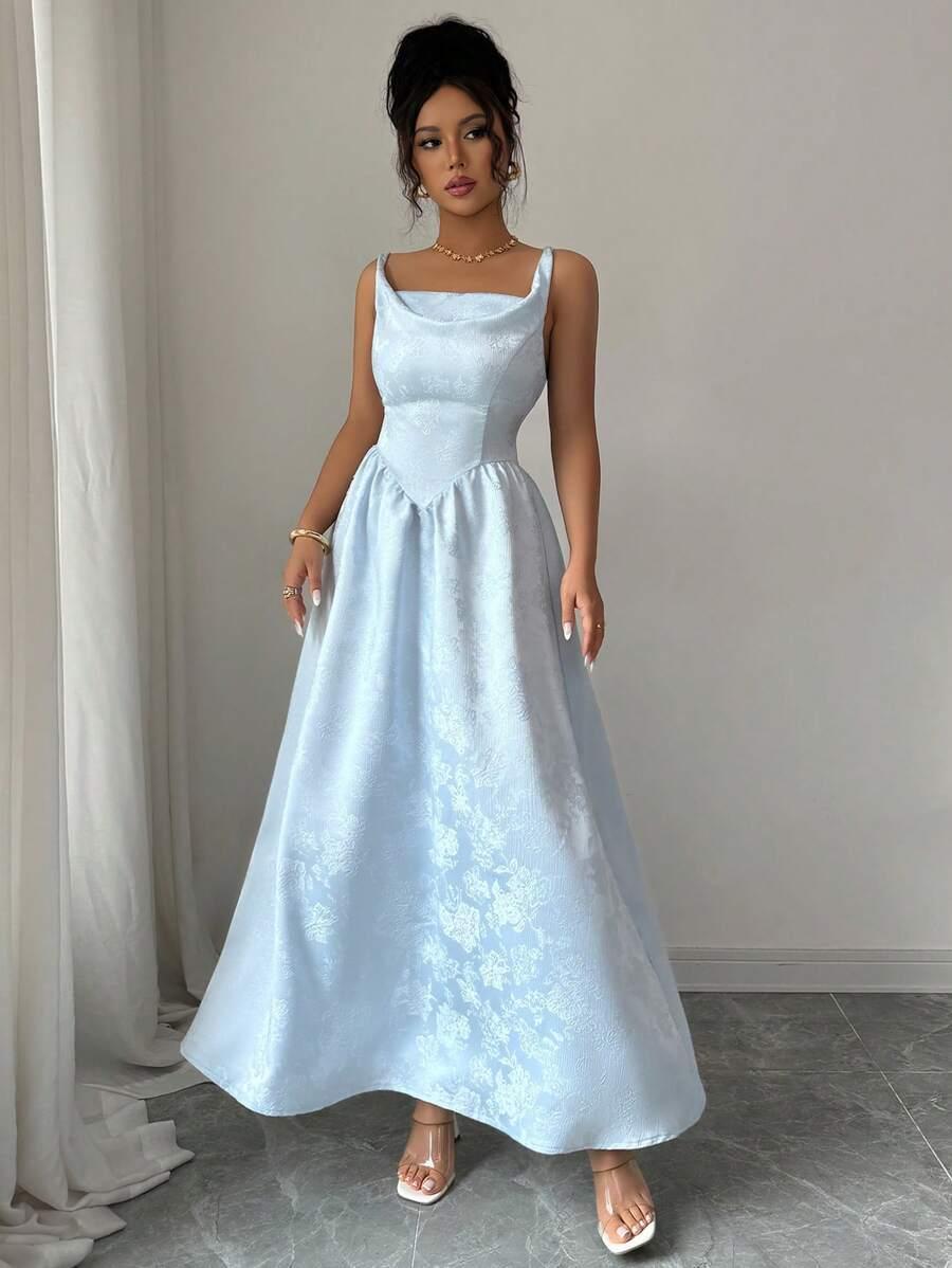niebieska maxi sukienka