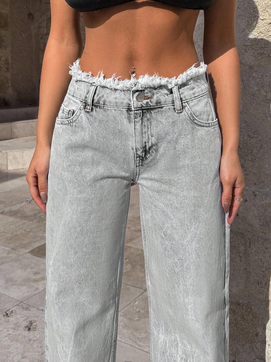 SZARE SPODNIE JEANS 