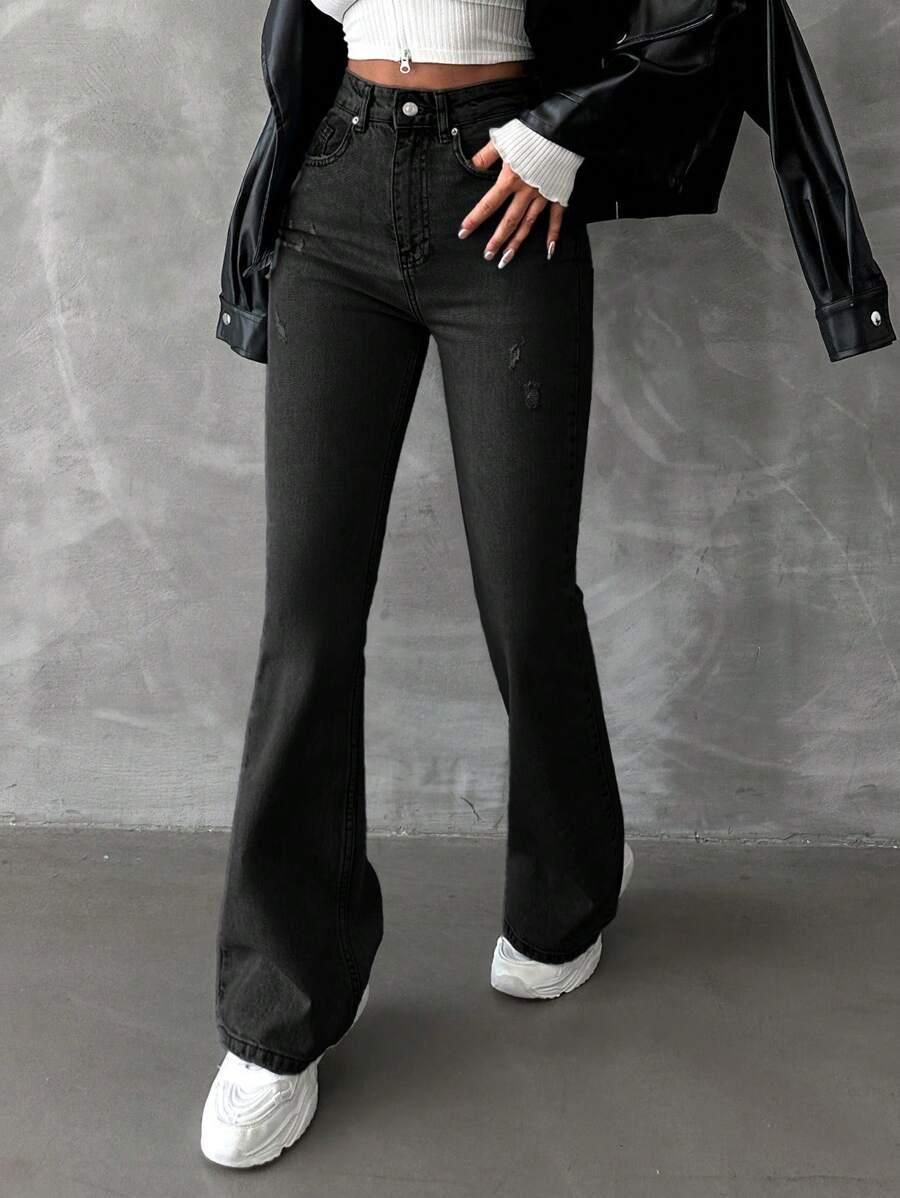 CZARNE SPODNIE JEANS