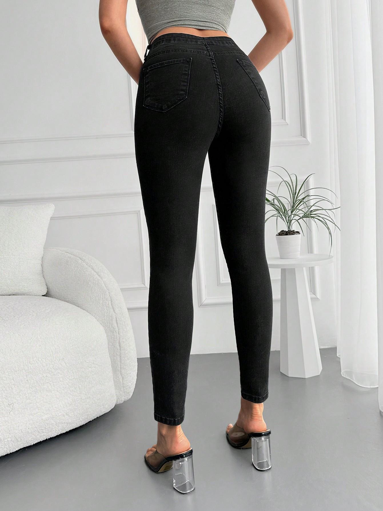 CZARNE SPODNIE JEANS