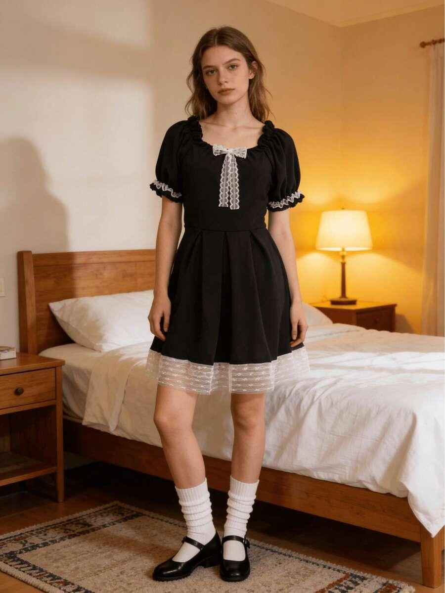 CZARNA MINI SUKIENKA