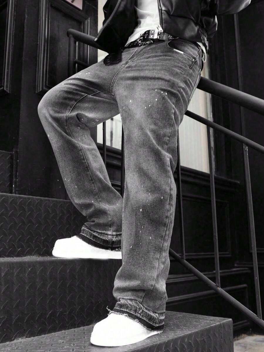 SZARE SPODNIE JEANS