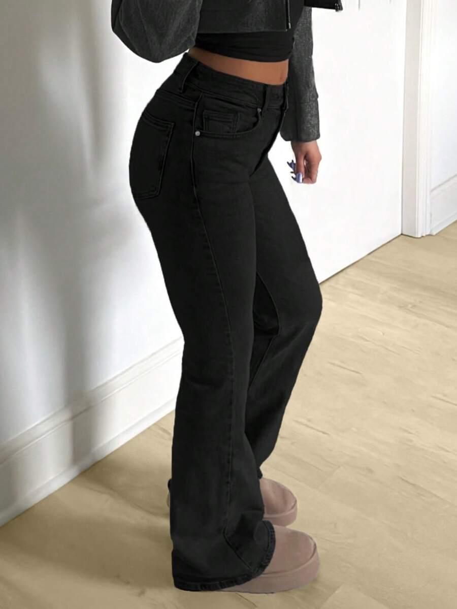 CZARNE SPODNIE JEANS