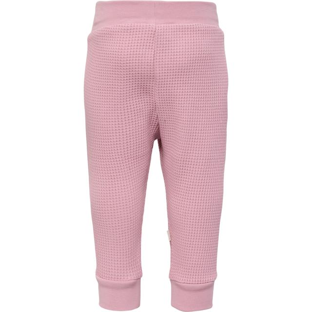 różowe spodnie dresowe wiązanie tekstura logo haft
