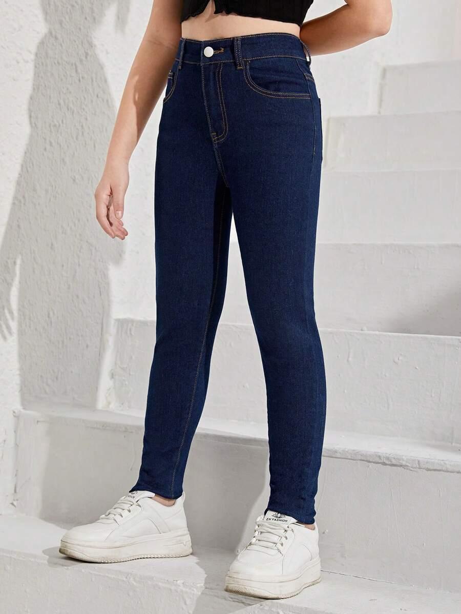 GRANATOWE SPODNIE JEANS