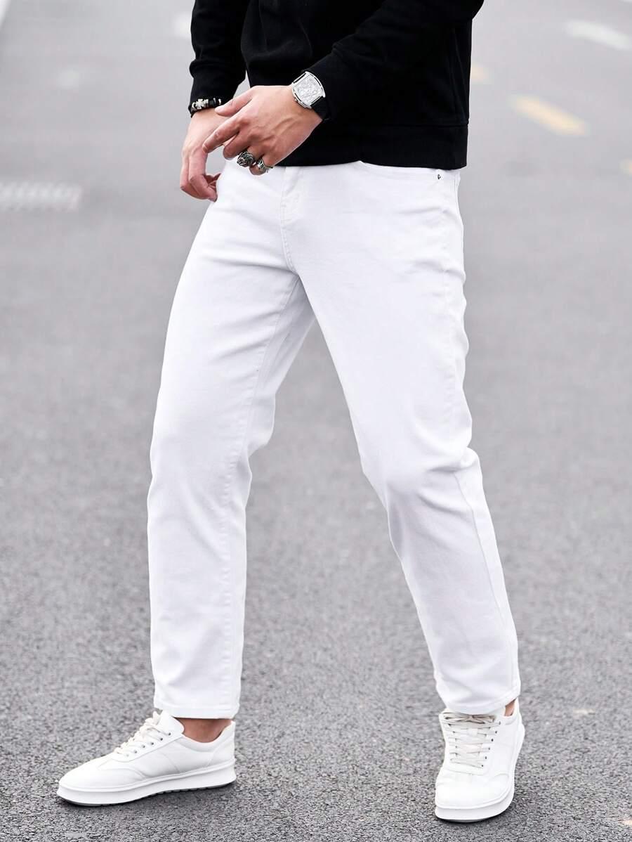 BIAŁE SPODNIE JEANS 