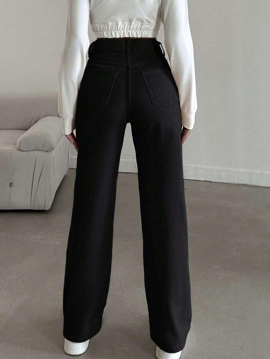 CZARNE SPODNIE JEANS