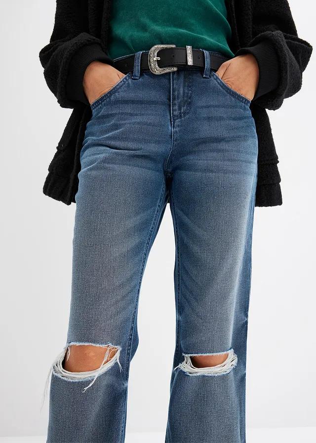 DŻINSY BOOTCUT Z PASKIEM 