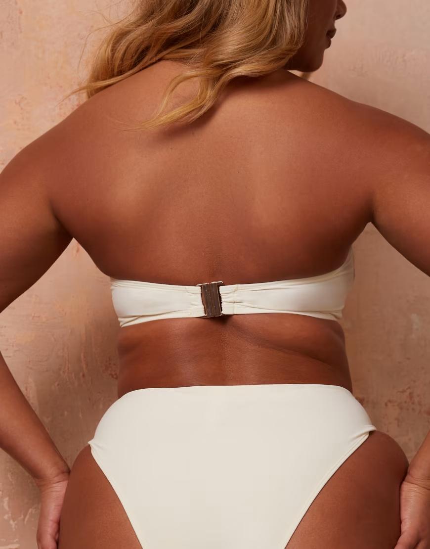 KREMOWY DÓŁ OD BIKINI WYSOKI STAN