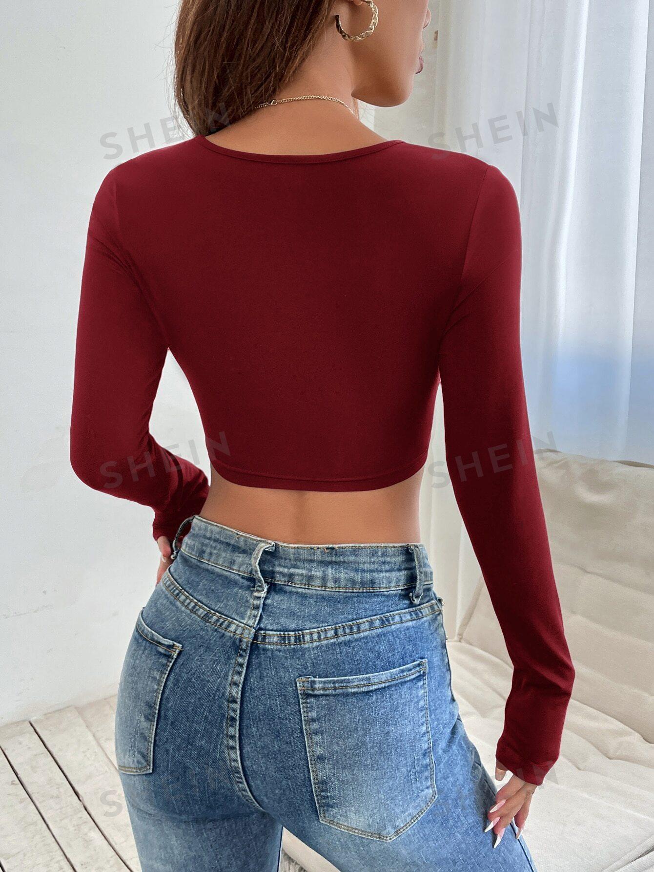 BORDOWY TOP V-NECK