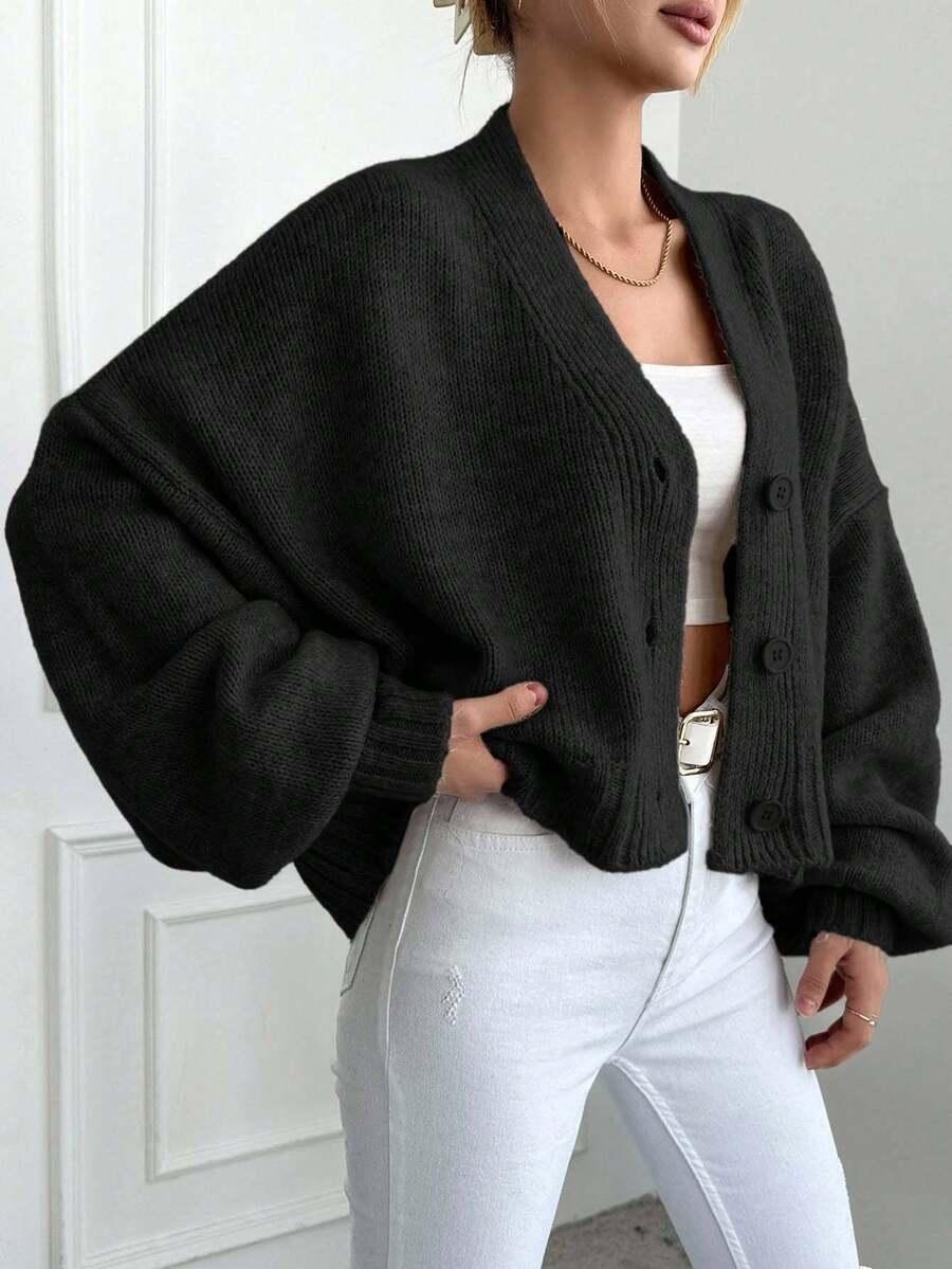 CZARNY SWETER KARDIGAN