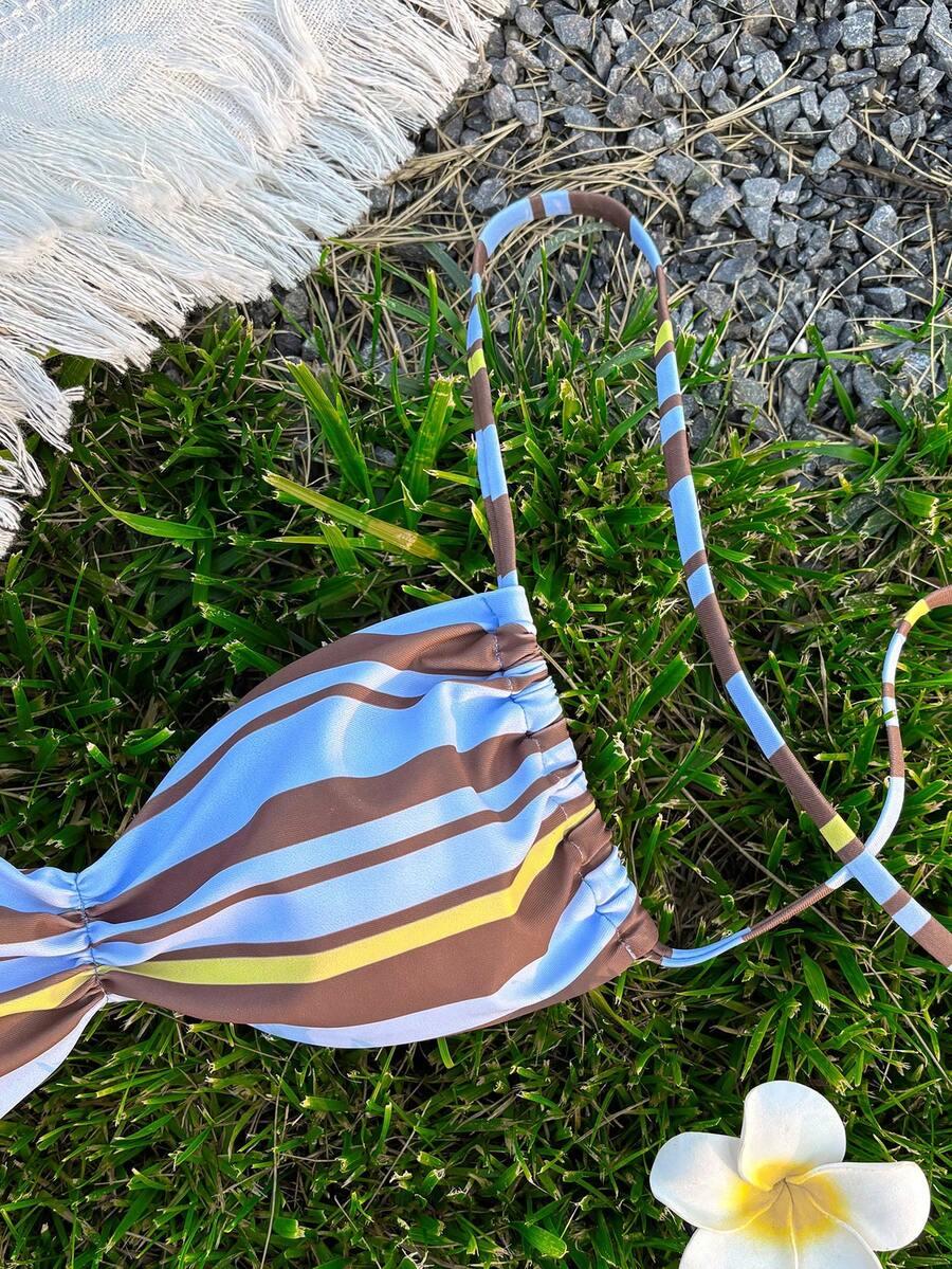 komplet bikini wzór paski
