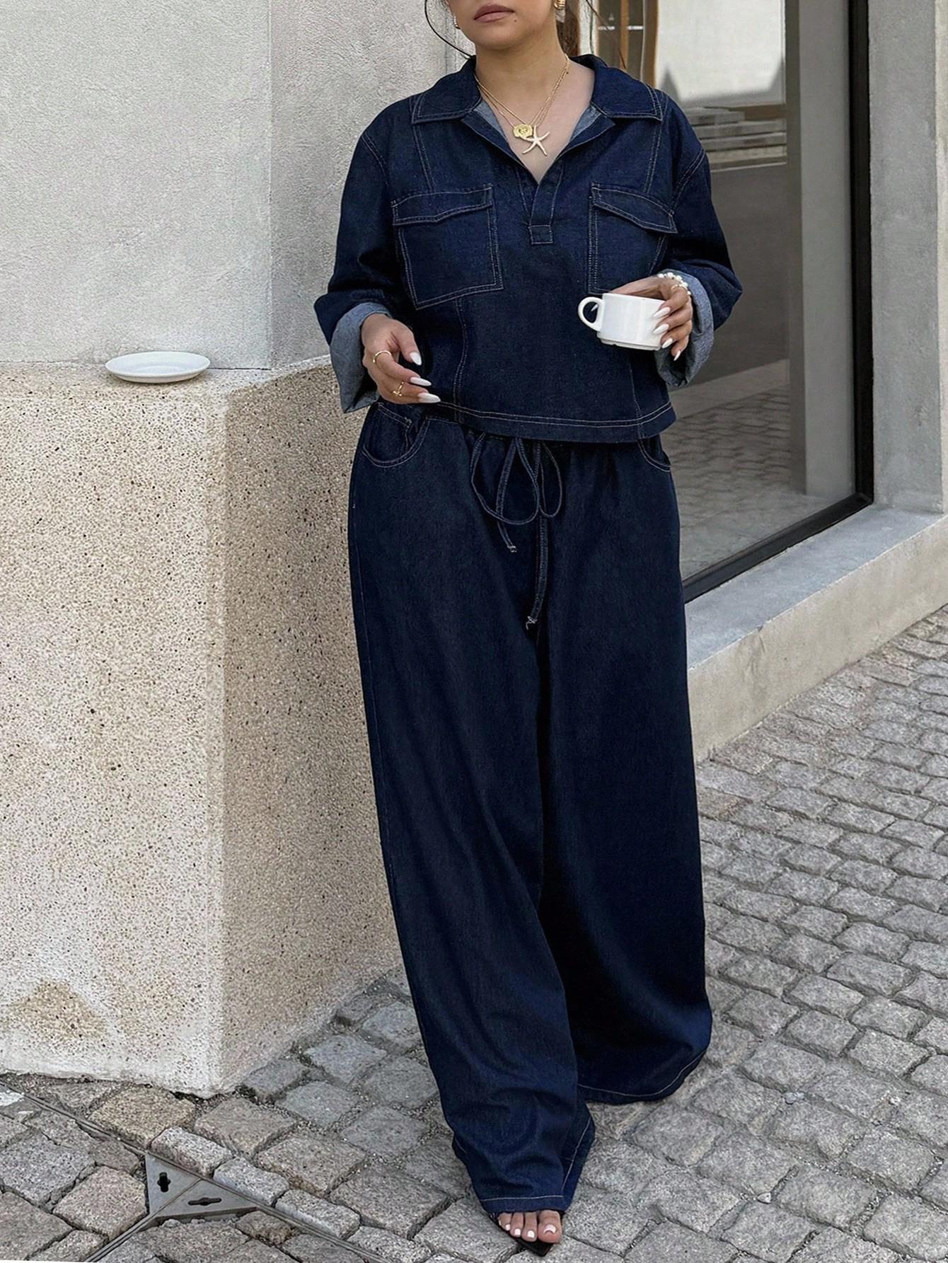 komplet bluza spodnie jeans