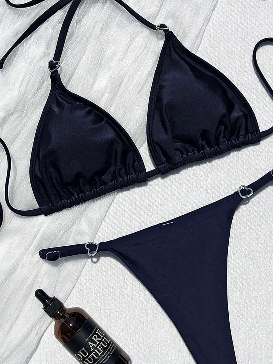 granatowy komplet bikini