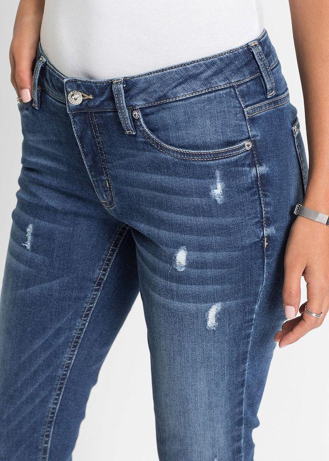 spodnie rurki jeans przetarcia