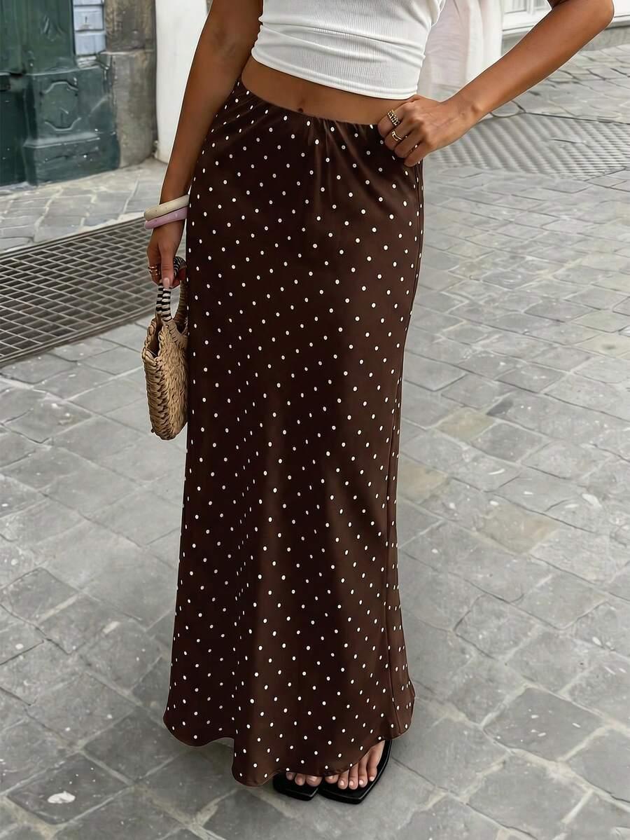 SPÓDNICA MAXI W GROSZKI
