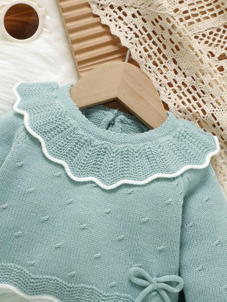 niebieski komplet sweter spodnie