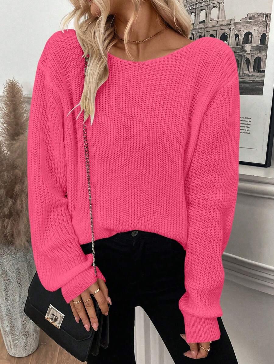 różowy sweter koronka